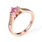 Classic Prong-Setting CZ Rose Gold Engagement Ring for Women