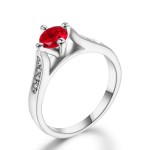 Classic Prong-Setting CZ Rose Gold Engagement Ring for Women