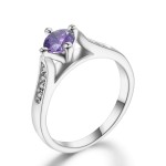 Classic Prong-Setting CZ Rose Gold Engagement Ring for Women