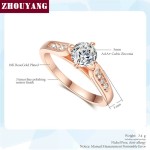 Classic Prong-Setting CZ Rose Gold Engagement Ring for Women