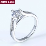 Classic Prong-Setting CZ Rose Gold Engagement Ring for Women