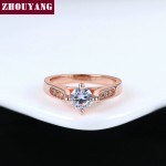 Classic Prong-Setting CZ Rose Gold Engagement Ring for Women