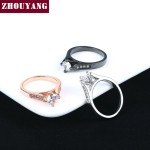 Classic Prong-Setting CZ Rose Gold Engagement Ring for Women
