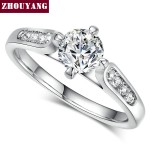 Classic Prong-Setting CZ Rose Gold Engagement Ring for Women