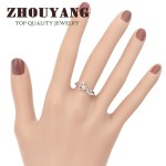 Austrian Crystal Love Ring for Women, Silver Tone, Full Sizes