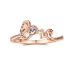 Austrian Crystal Love Ring for Women, Silver Tone, Full Sizes