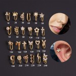 Fake Piercing Nose Ring Cuff Clip-On Body Jewelry for Women