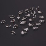 Fake Piercing Nose Ring Cuff Clip-On Body Jewelry for Women