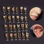Fake Piercing Nose Ring Cuff Clip-On Body Jewelry for Women