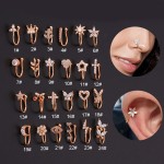 Fake Piercing Nose Ring Cuff Clip-On Body Jewelry for Women