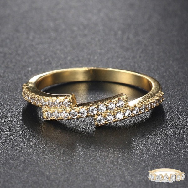 Minimalist Gold Zircon Stacking Rings for Women
