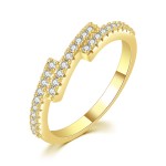 Minimalist Gold Zircon Stacking Rings for Women