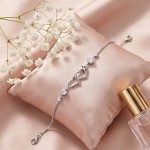 Rose Gold Double Heart Bracelet with Cubic Zirconia for Women