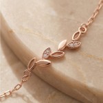 Minimalist Olive Leaf Cubic Zirconia Bracelet for Women