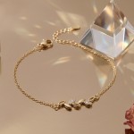 Minimalist Olive Leaf Cubic Zirconia Bracelet for Women