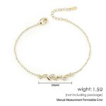 Minimalist Olive Leaf Cubic Zirconia Bracelet for Women