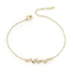 Minimalist Olive Leaf Cubic Zirconia Bracelet for Women