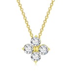 Crystal Flower Pendant Necklace for Women Gold Color Choker