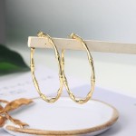Simple Bamboo Circle Hoop Earrings for Women Rose Gold