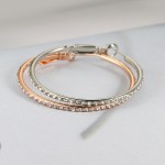 Rose Gold Round Crystal Hoop Earrings for Women
