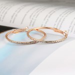 Rose Gold Round Crystal Hoop Earrings for Women