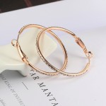 Rose Gold Round Crystal Hoop Earrings for Women