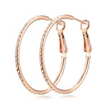 Rose Gold Round Crystal Hoop Earrings for Women