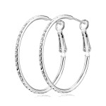 Rose Gold Round Crystal Hoop Earrings for Women