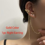 Fake Piercing Ear Cuff with Snake Butterfly Tassel Chain