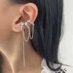 Fake Piercing Ear Cuff with Snake Butterfly Tassel Chain