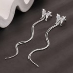 Fake Piercing Ear Cuff with Snake Butterfly Tassel Chain