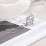 Fake Piercing Ear Cuff with Snake Butterfly Tassel Chain