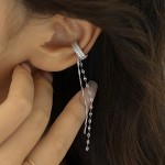 Fake Piercing Ear Cuff with Snake Butterfly Tassel Chain