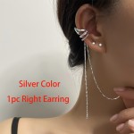 Fake Piercing Ear Cuff with Snake Butterfly Tassel Chain