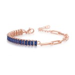 Asymmetric Paper Clip Tennis Bracelet with Zircon for Women