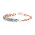 Asymmetric Paper Clip Tennis Bracelet with Zircon for Women