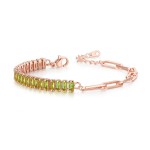 Asymmetric Paper Clip Tennis Bracelet with Zircon for Women
