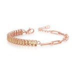 Asymmetric Paper Clip Tennis Bracelet with Zircon for Women