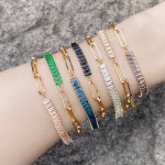Asymmetric Paper Clip Tennis Bracelet with Zircon for Women