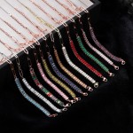 Asymmetric Paper Clip Tennis Bracelet with Zircon for Women