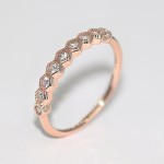 Dainty Geometric Hexagon Zircon Rose Gold Ring for Women