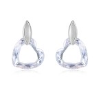 Rose Gold Crystal Heart Stud Earrings for Women