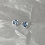 Heart Zircon Cartilage Stud Earrings for Women, Pink & Blue Tragus Helix Piercing