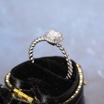 Women's Korean Crystal Zircon Twisted Ring in White Gold