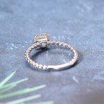 Women's Korean Crystal Zircon Twisted Ring in White Gold