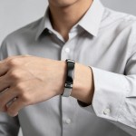 Men's Titanium Steel Bracelet Black Silver Hip Hop Rock Jewelry