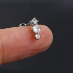 Gold Screw Stud Earrings with Mini Zircon for Women