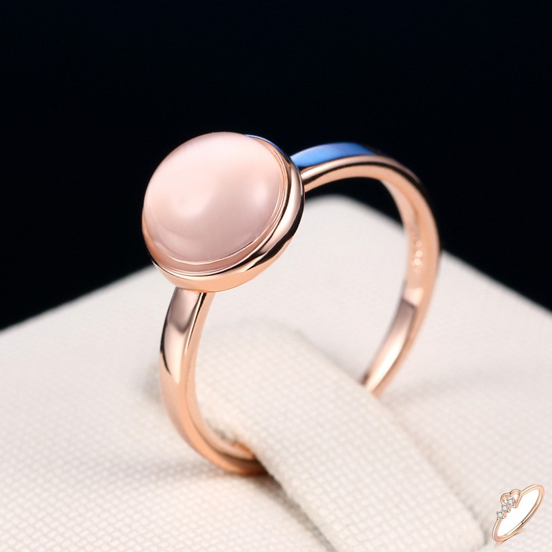 Cat's Eye Stone Ring for Women, Rose Gold Color Fashion Jewelry Gift