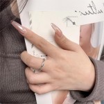 Dainty Winding Crystal Ring for Women, Silver-Tone Wedding Engagement Jewelry