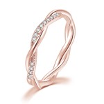 Dainty Winding Crystal Ring for Women, Silver-Tone Wedding Engagement Jewelry